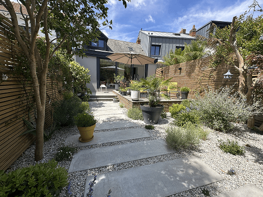 Jardin sec contemporain - Paysage des deux rivières-